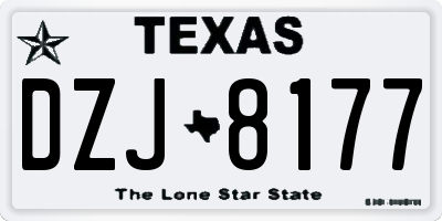 TX license plate DZJ8177