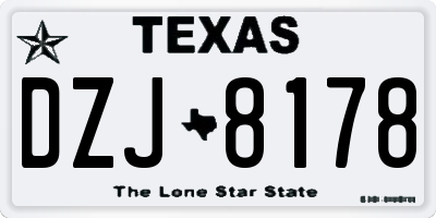 TX license plate DZJ8178