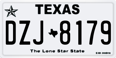 TX license plate DZJ8179