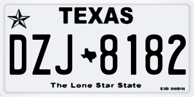 TX license plate DZJ8182