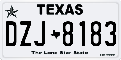 TX license plate DZJ8183