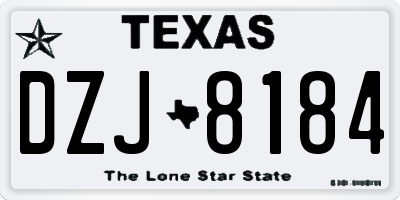 TX license plate DZJ8184