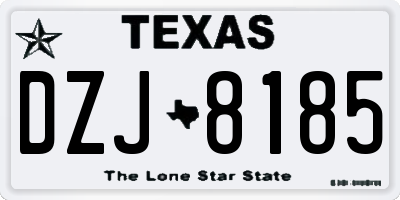 TX license plate DZJ8185