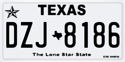 TX license plate DZJ8186