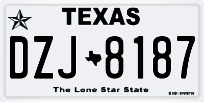 TX license plate DZJ8187