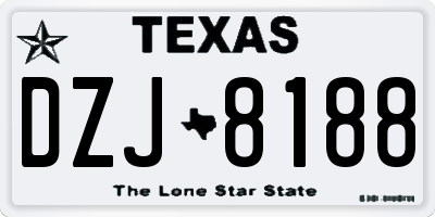 TX license plate DZJ8188