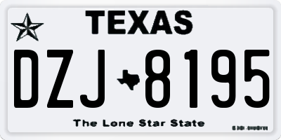 TX license plate DZJ8195