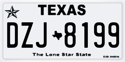 TX license plate DZJ8199