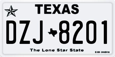 TX license plate DZJ8201