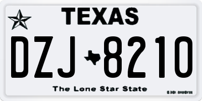 TX license plate DZJ8210