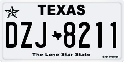 TX license plate DZJ8211