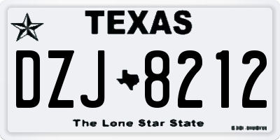TX license plate DZJ8212