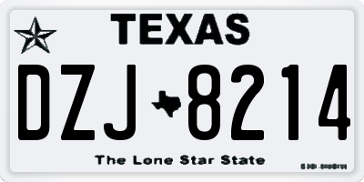 TX license plate DZJ8214