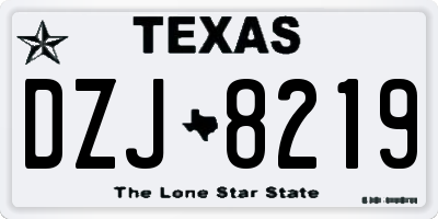 TX license plate DZJ8219