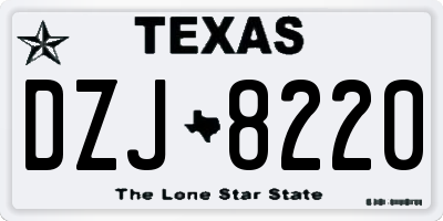 TX license plate DZJ8220