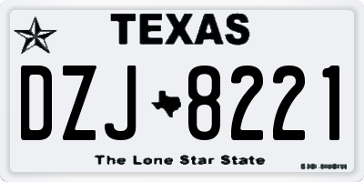 TX license plate DZJ8221