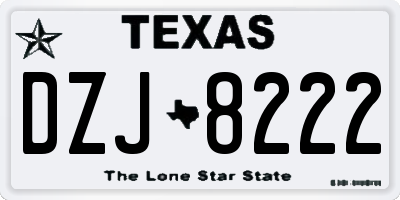 TX license plate DZJ8222