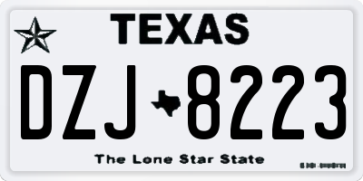 TX license plate DZJ8223