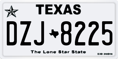 TX license plate DZJ8225
