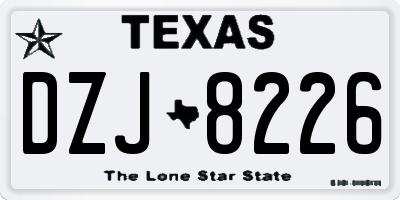 TX license plate DZJ8226