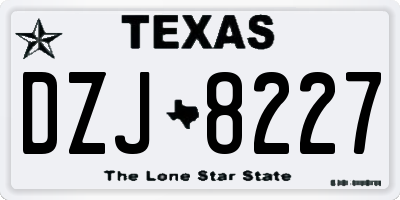 TX license plate DZJ8227