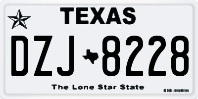TX license plate DZJ8228