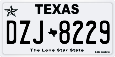 TX license plate DZJ8229