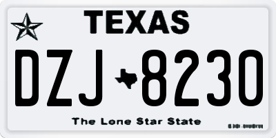 TX license plate DZJ8230