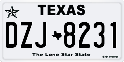 TX license plate DZJ8231