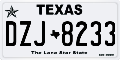 TX license plate DZJ8233
