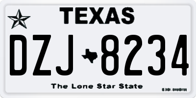 TX license plate DZJ8234