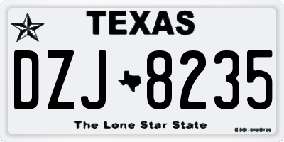 TX license plate DZJ8235