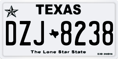 TX license plate DZJ8238