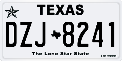 TX license plate DZJ8241