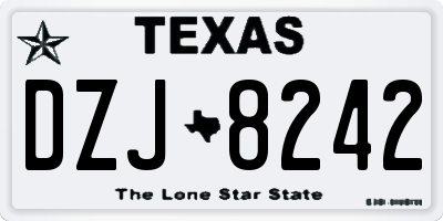TX license plate DZJ8242