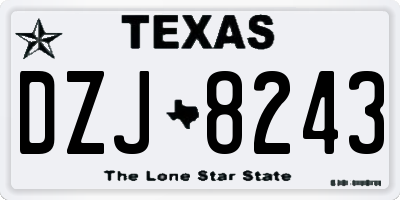 TX license plate DZJ8243