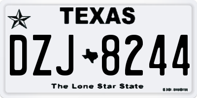TX license plate DZJ8244