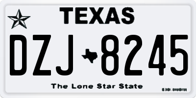 TX license plate DZJ8245