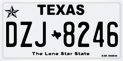 TX license plate DZJ8246
