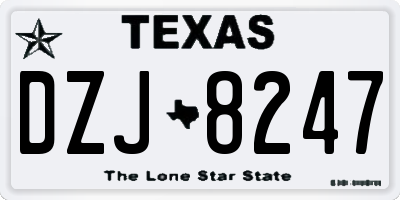 TX license plate DZJ8247