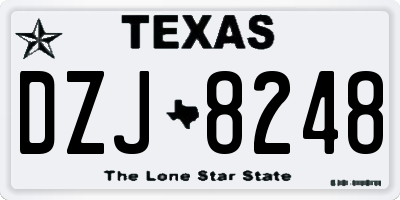 TX license plate DZJ8248