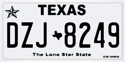 TX license plate DZJ8249