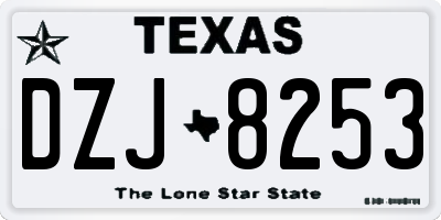 TX license plate DZJ8253