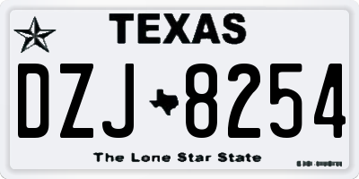 TX license plate DZJ8254