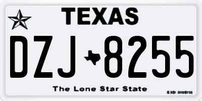TX license plate DZJ8255