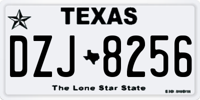 TX license plate DZJ8256