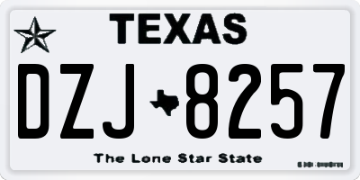TX license plate DZJ8257