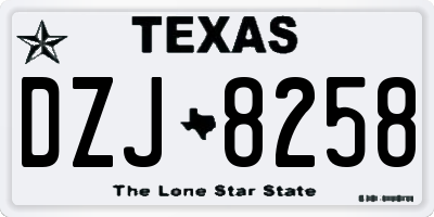 TX license plate DZJ8258