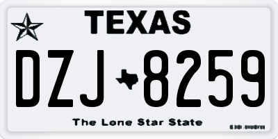 TX license plate DZJ8259