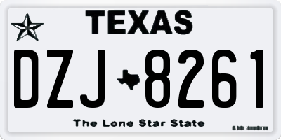 TX license plate DZJ8261